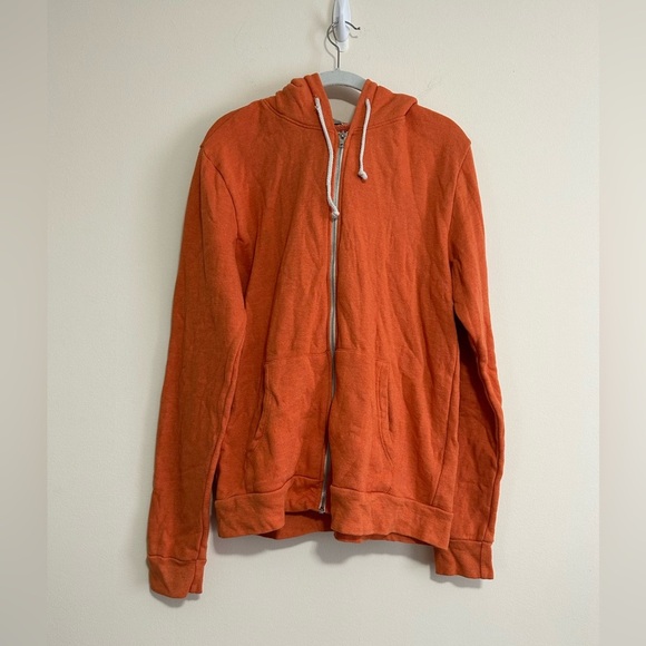 Threads For Thought Orange Zip Up Men’s Jacket Size Large - Picture 1 of 7